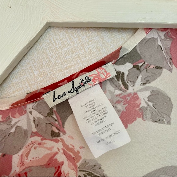 Love Squared Sleeveless Floral Semi Sheer Pullover Top Tank, Small GUC - Picture 6 of 6
